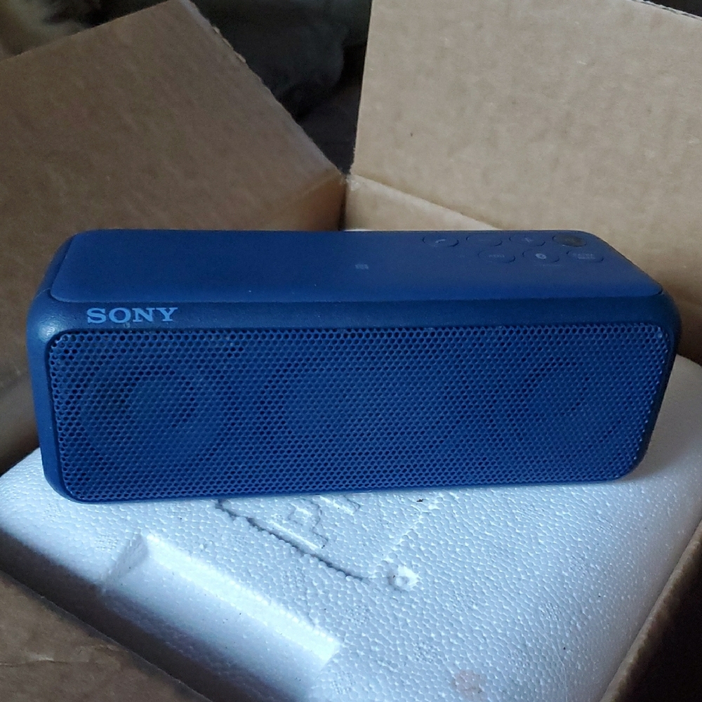 Sony Blue Portable Speaker with Sleek Design